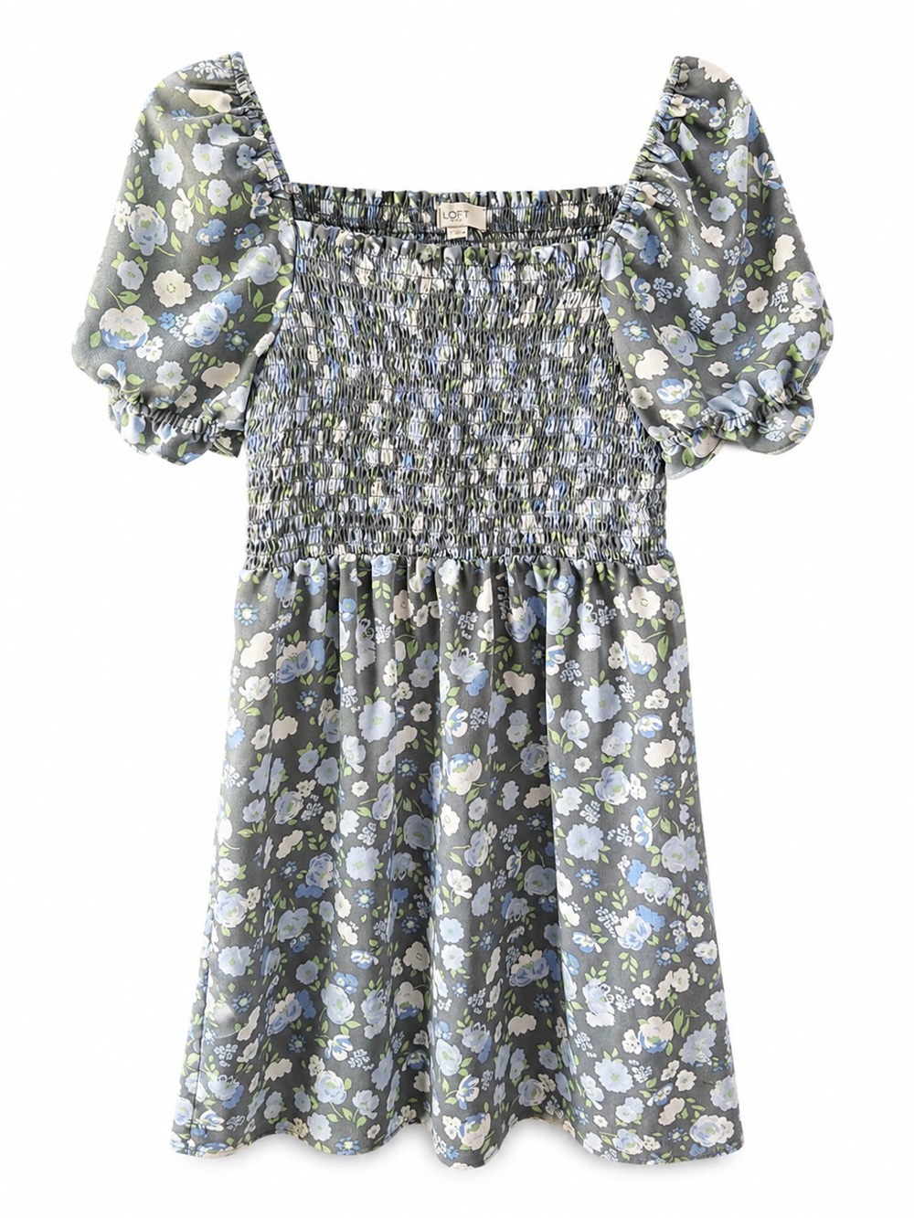 Loft Floral Smocked Mini Dress